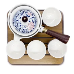 360° rotating gongfu teapot set, product view 3